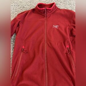 *MINT* ARC'TERYX POLARTEC® SMALL-GRID TEXTURE FLEECE DELTA LT JACKET MEN'S S RED
